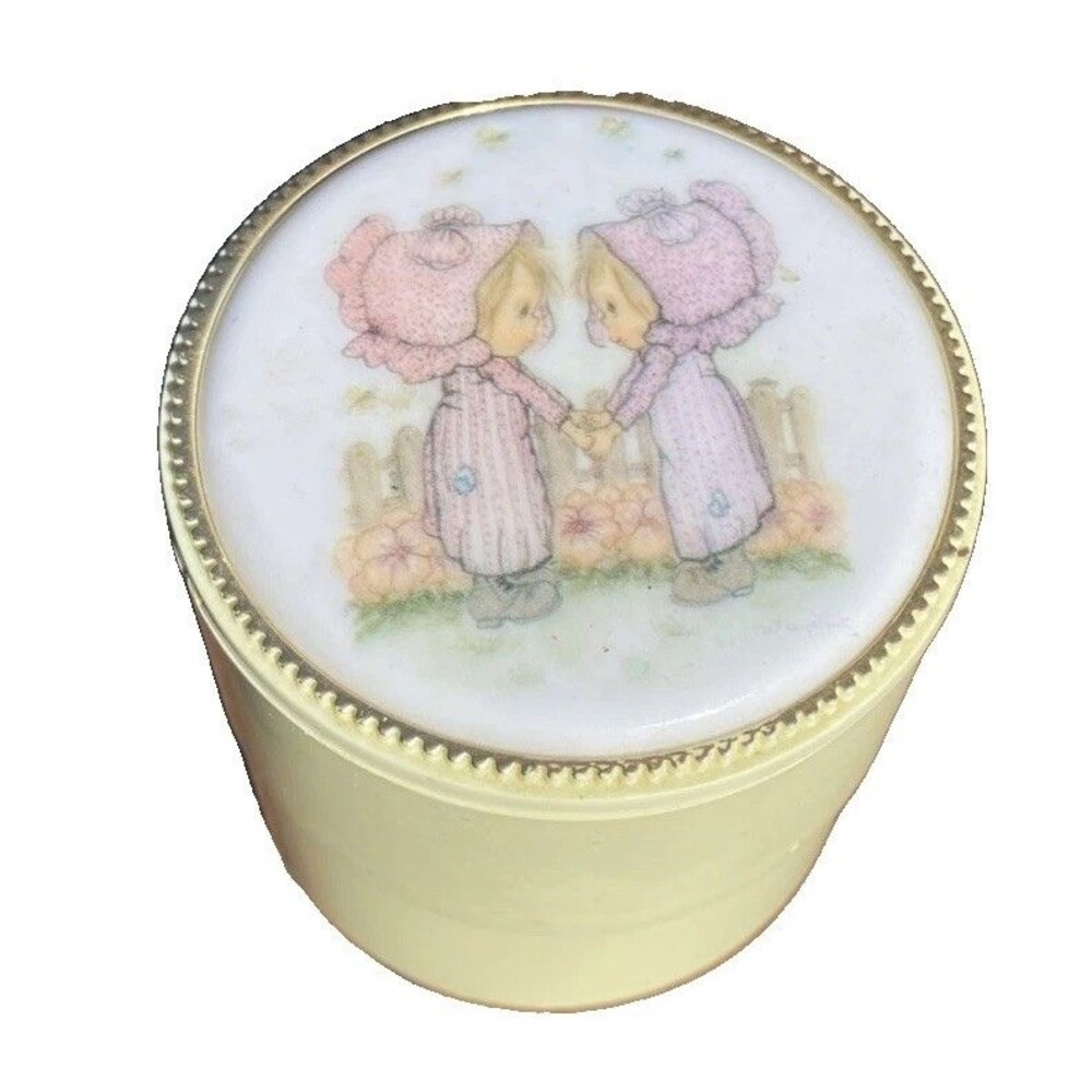 Vintage Hallmark Betsy Clark Stackable Jewelry Trinket Containers Boxes Yellow 2